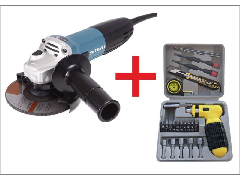 Угловая шлифмашина Shtenli GA 5030, круг 125, 1000Вт + подарок набор инструментов