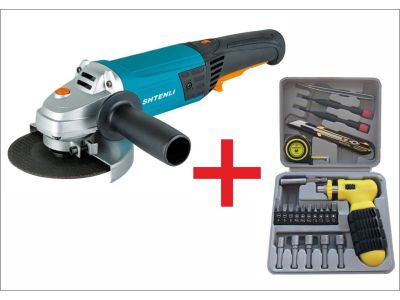 Угловая шлифмашина Shtenli 9555HN, круг 125, 1500Вт, регулировка оборотов + подарок набор инструментов