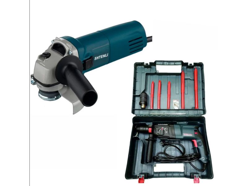Перфоратор Shtenli 1120P (1120 Вт) со съемной головой + Угловая шлифмашина Shtenli GA 7050, круг 125