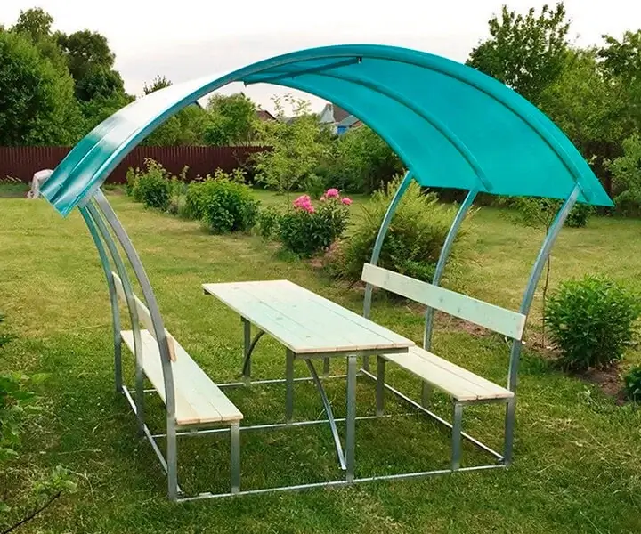 Беседка Астра 2 метра из поликарбоната с мангалом