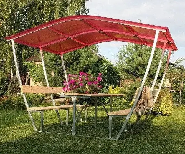 Беседка Тюльпан 2 метра из поликарбоната с мангалом