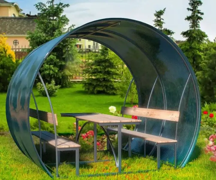 Беседка Пион 2 метра из поликарбоната с мангалом